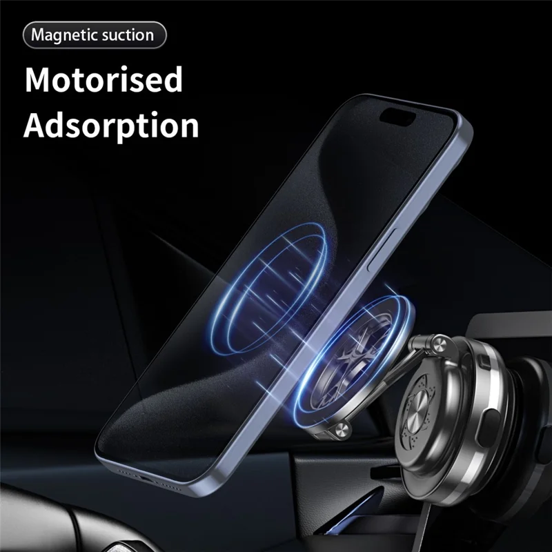 C6 Rotatable Vacuum Suction Phone Stand Foldable Magnetic Phone Holder Adjustable Angle - Grey
