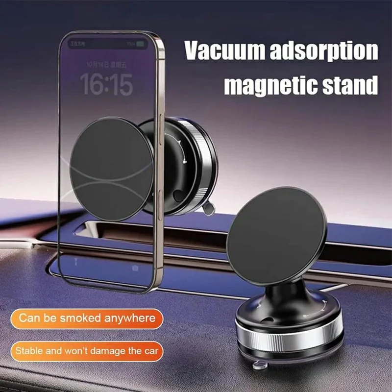 T29 Magnetic Car Phone Mount Suction Cup Holder Dashboard Windshield Adjustable Phone Stand - Black