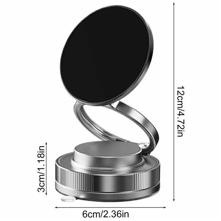 T28 Multifunctional Car Phone Holder Desktop Vacuum Suction Magnetic Stand For Vehicle  /  Home Use - Black