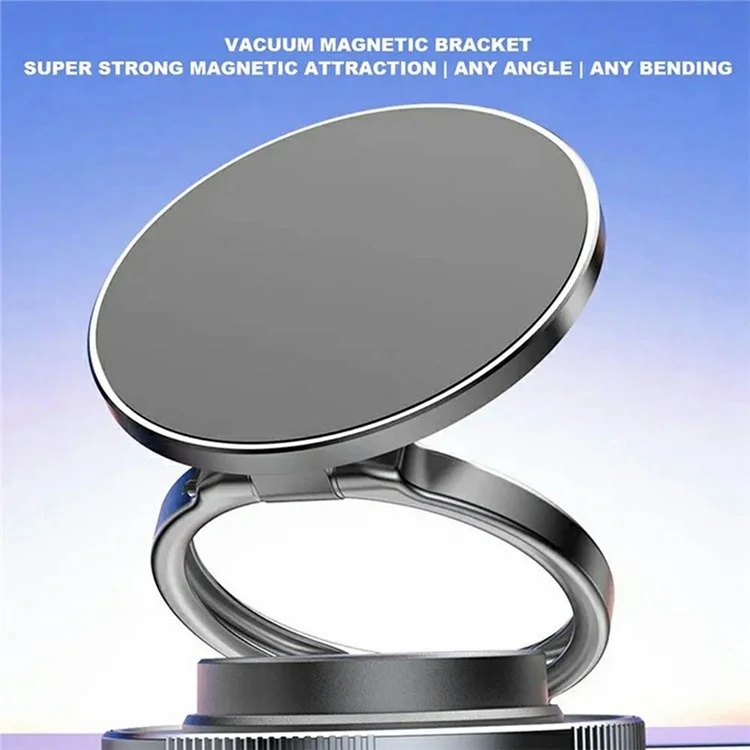 T28 Multifunctional Car Phone Holder Desktop Vacuum Suction Magnetic Stand For Vehicle  /  Home Use - Black