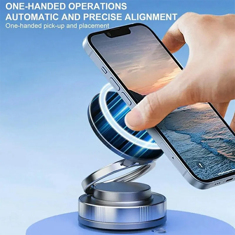 T28 Multifunctional Car Phone Holder Desktop Vacuum Suction Magnetic Stand For Vehicle  /  Home Use - White