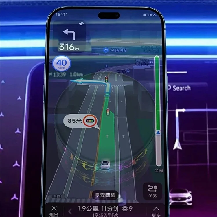 X12 Magnetic Car Dashboard Phone Holder Navigation Mount Vacuum Suction Cup Stand with Colorful Crackle Light
