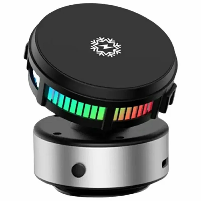 X19 360 Degree Rotation Car Phone Holder 15W Wireless Charging Vacuum Suction Cooling Magnetic Phone Stand - Silver