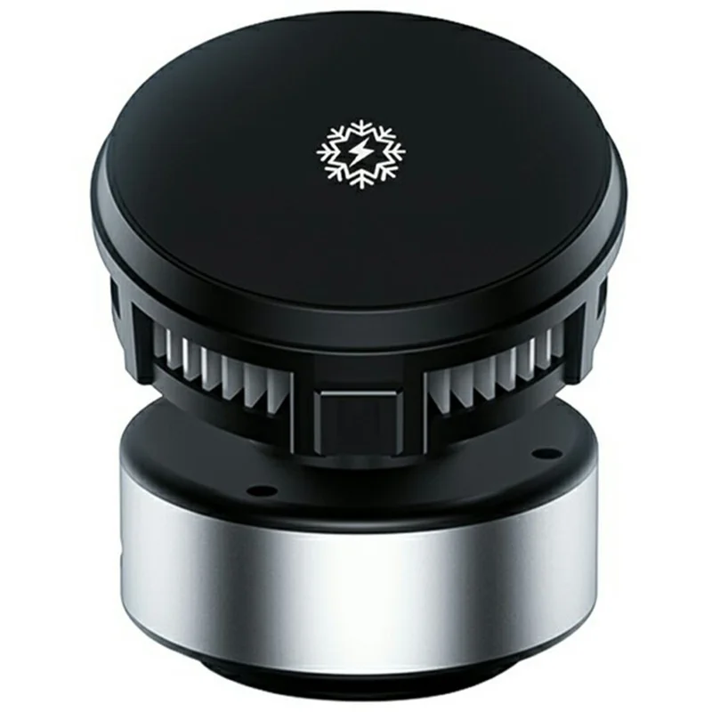 X19 360 Degree Rotation Car Phone Holder 15W Wireless Charging Vacuum Suction Cooling Magnetic Phone Stand - Silver