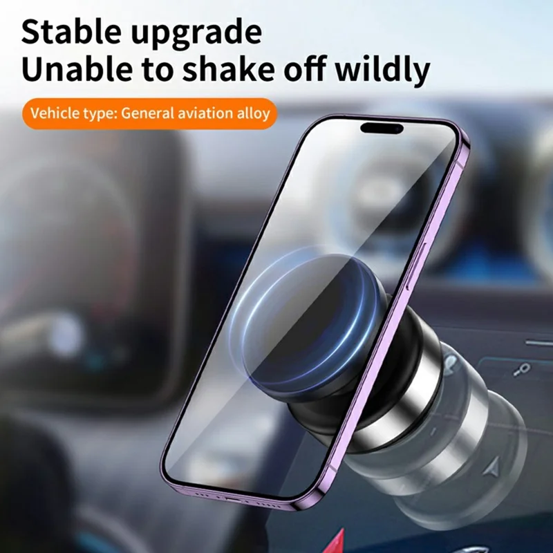 X9C Car Phone Mount Magnetic Suction Vacuum Holder 360° Rotation Stand For Navigation  /  Hands-Free Driving - Silver