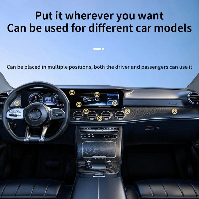 X9C Car Phone Mount Magnetic Suction Vacuum Holder 360° Rotation Stand For Navigation  /  Hands-Free Driving - Silver