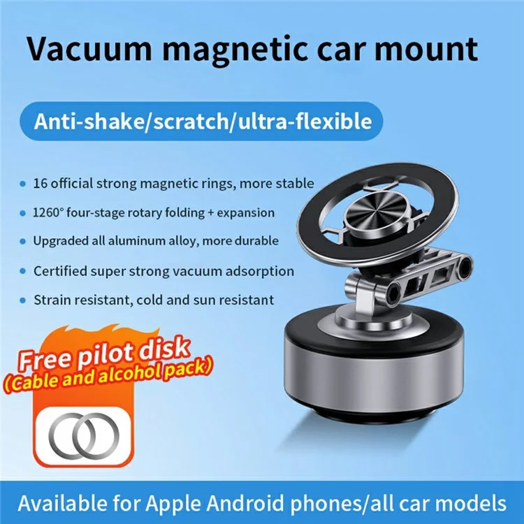 X91 Car Dashboard Magnetic Phone Mount Holder 360 Degree Rotation Navigation Stand - Silver