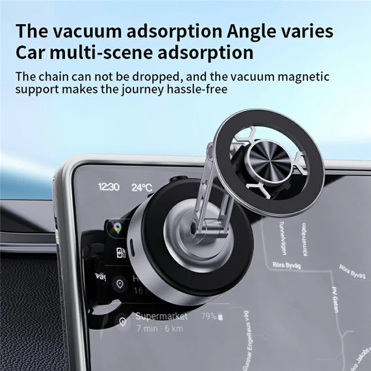 X91 Car Dashboard Magnetic Phone Mount Holder 360 Degree Rotation Navigation Stand - Silver