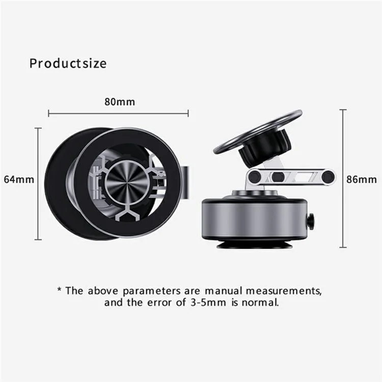 X91 Car Dashboard Magnetic Phone Mount Holder 360 Degree Rotation Navigation Stand - Silver