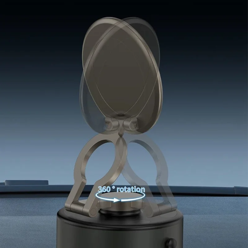 D2 Car Phone Holder 3-Axis Folding Magnetic Suction Cup 360 Degree Rotation Phone Stand