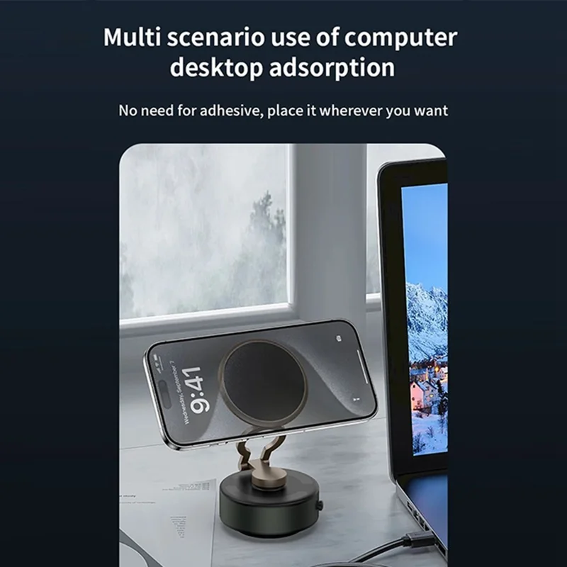 D2 Car Phone Holder 3-Axis Folding Magnetic Suction Cup 360 Degree Rotation Phone Stand