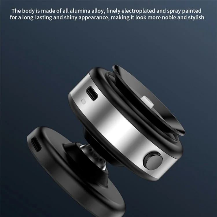 X9C Car Magnetic Suction Vacuum Phone Holder 360 Degree Rotation Wireless Charging Navigation Stand - Silver