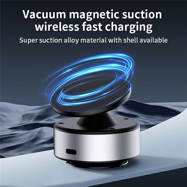 X11 KFZ-Telefonhalterung Magnetisch 15W Wireless Charging Saugnapf Drehbar Navigationsständer - Silber