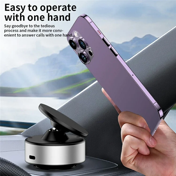 X11 KFZ-Telefonhalterung Magnetisch 15W Wireless Charging Saugnapf Drehbar Navigationsständer - Silber