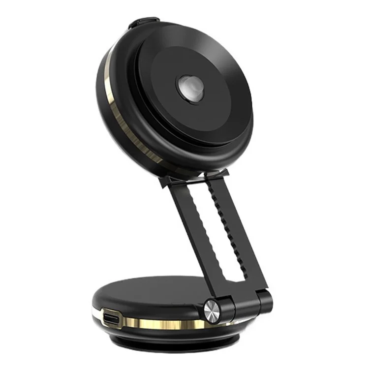 T50 Dual Suction Cup Car Dashboard Windshield Phone Holder Vacuum Adhesion Navigation Stand - Black+Gold
