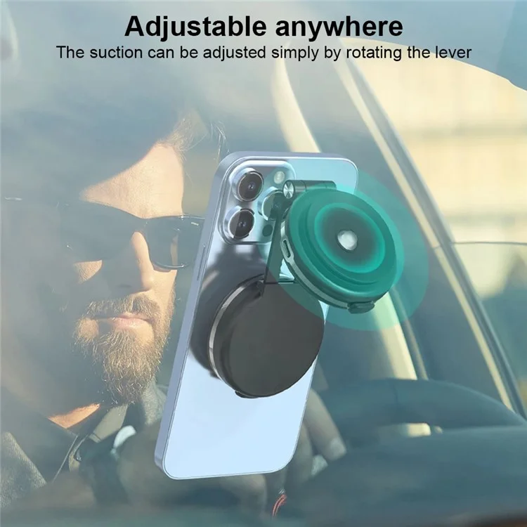 T50 Dual Suction Cup Car Dashboard Windshield Phone Holder Vacuum Adhesion Navigation Stand - Black+Gold