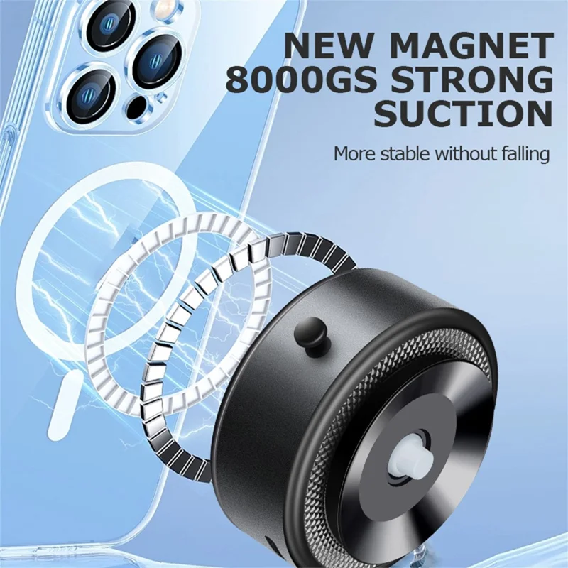 M8 Magnetic Car Phone Holder Electric Vacuum Suction Dashboard Cellphone Navigation Stand - Black