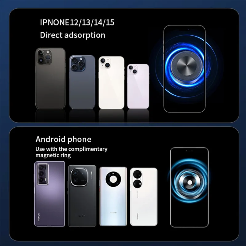 M8 Magnetic Car Phone Holder Electric Vacuum Suction Dashboard Cellphone Navigation Stand - Black