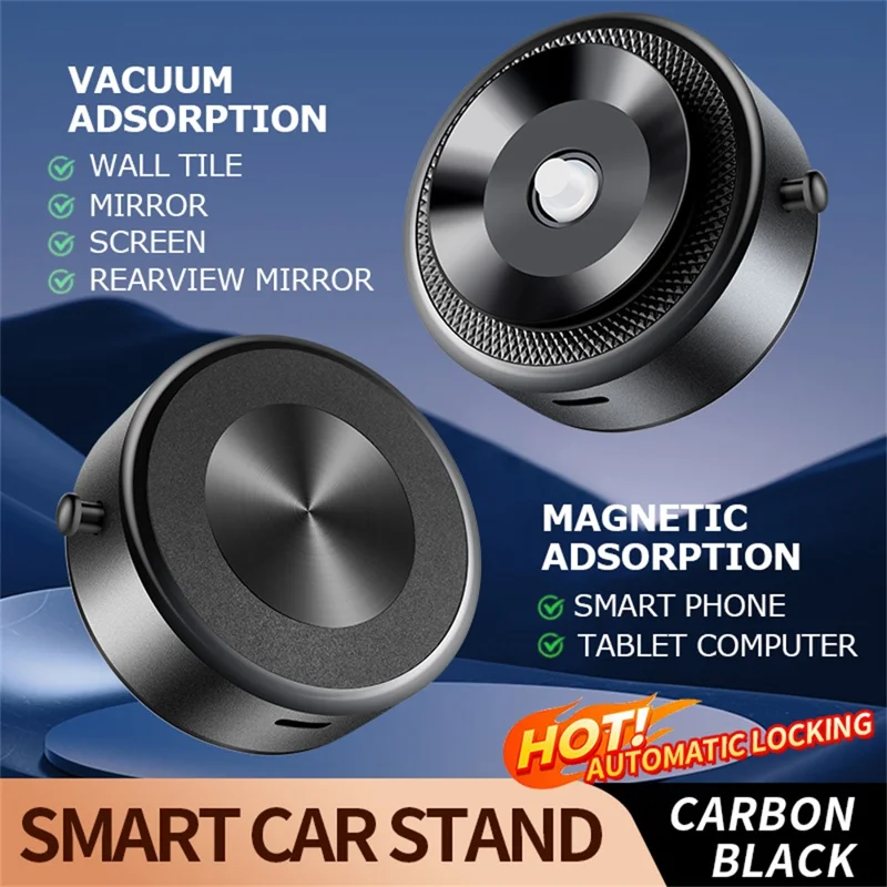 M8 Magnetic Car Phone Holder Electric Vacuum Suction Dashboard Cellphone Navigation Stand - Black