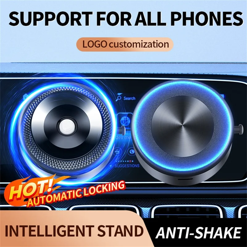 M8 Magnetic Car Phone Holder Electric Vacuum Suction Dashboard Cellphone Navigation Stand - Black