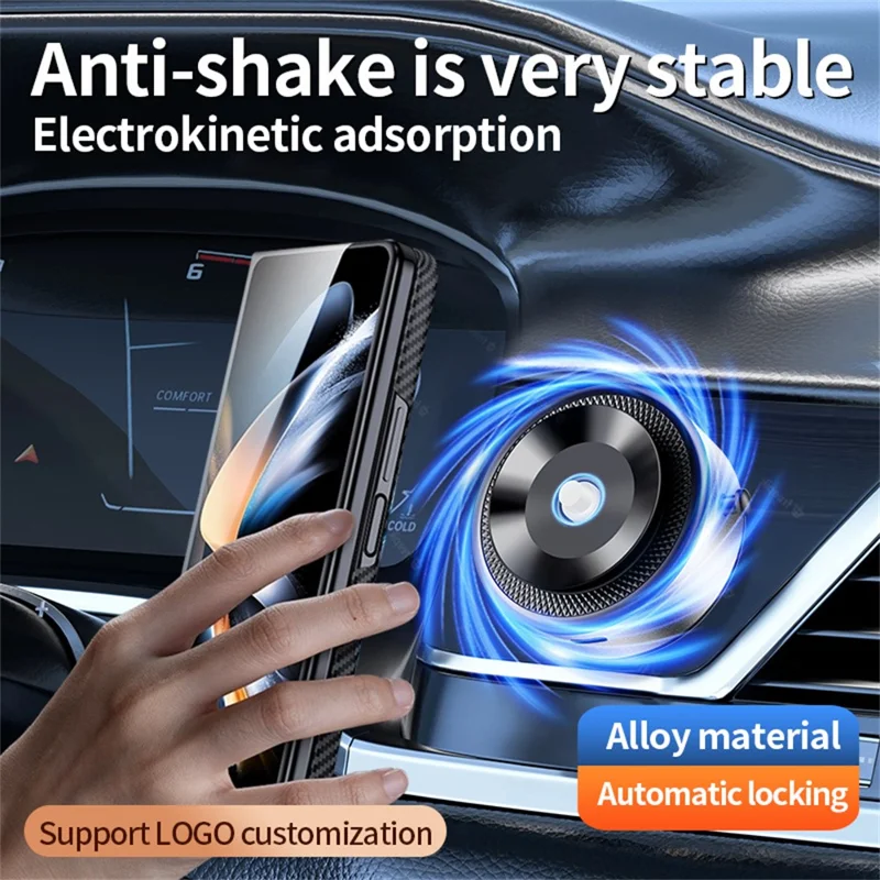 M8 Magnetic Car Phone Holder Electric Vacuum Suction Dashboard Cellphone Navigation Stand - Black