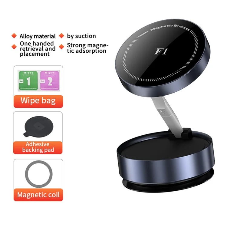 F1 Universal Magnetic Car Phone Holder Dashboard Mount Strong Suction Navigation Stand - Tarnish