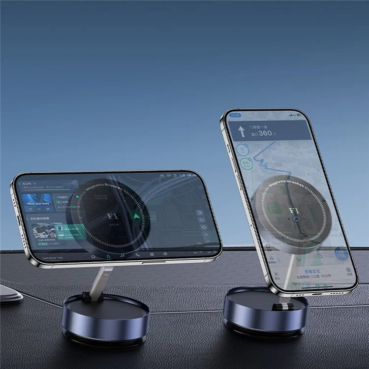 Support de téléphone universel F1 magnétique pour voiture, fixation tableau de bord avec forte adhérence pour navigation - Argent