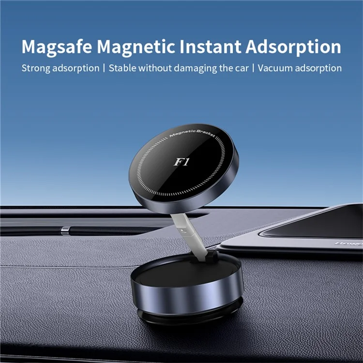 Support de téléphone universel F1 magnétique pour voiture, fixation tableau de bord avec forte adhérence pour navigation - Argent