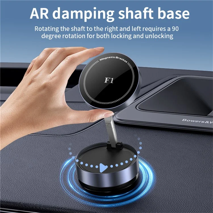 Support de téléphone universel F1 magnétique pour voiture, fixation tableau de bord avec forte adhérence pour navigation - Argent
