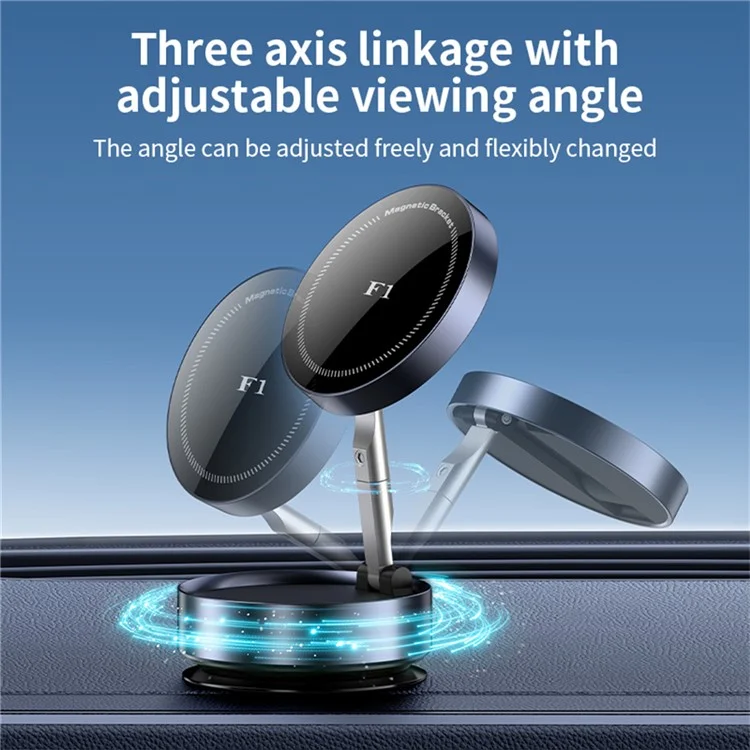Support de téléphone universel F1 magnétique pour voiture, fixation tableau de bord avec forte adhérence pour navigation - Argent