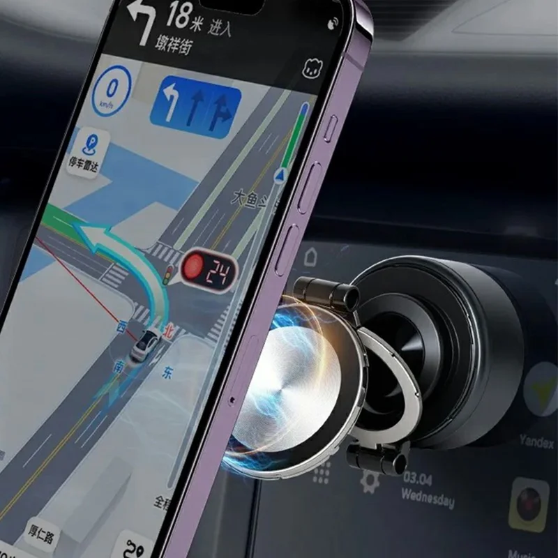 G2 Electric Vacuum Suction Magnetic Car Phone Holder Adjustable Smartphone Navigation Stand - Tarnish