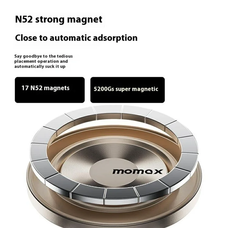 MOMAX 1-Move Relaxaire 2 In 1 Aroma Diffuser Magnetic Car Air Vent Mount Phone Holder Bracket - Titanium Gold