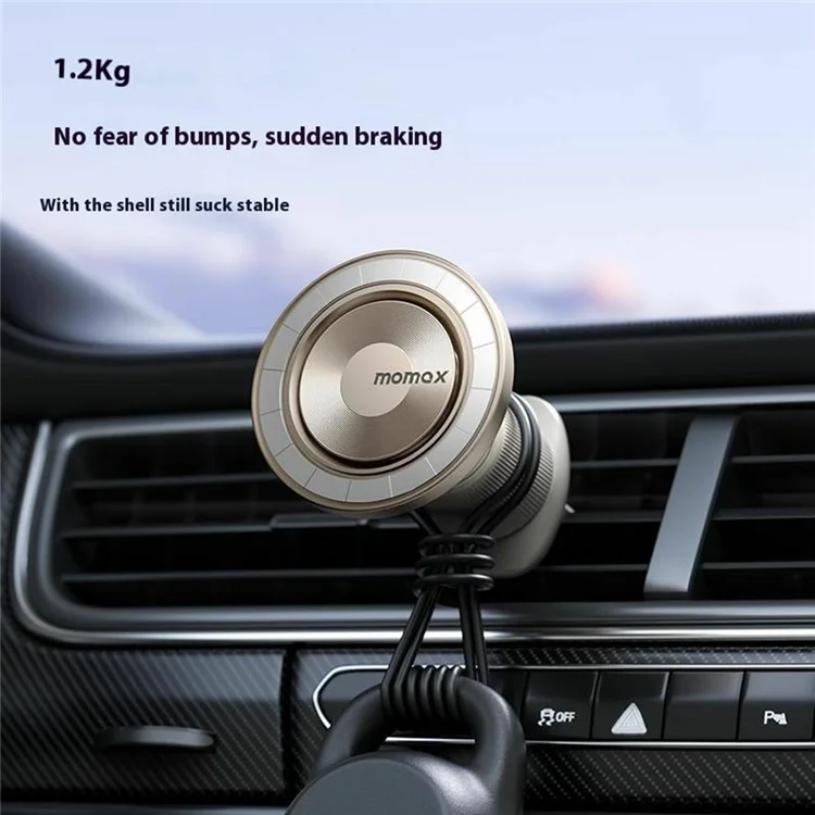 MOMAX 1-Move Relaxaire 2 In 1 Aroma Diffuser Magnetic Car Air Vent Mount Phone Holder Bracket - Titanium Gold