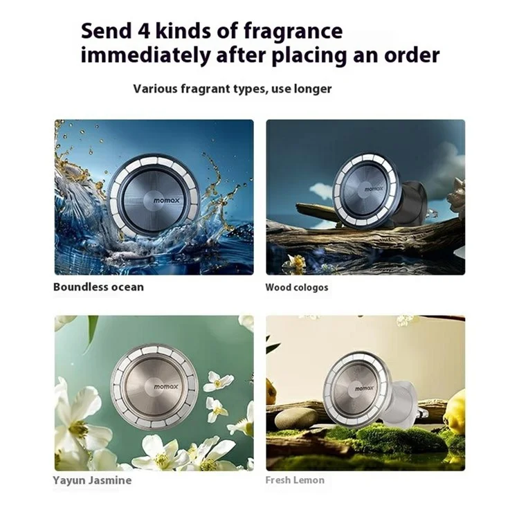 MOMAX 1-Move Relaxaire 2 In 1 Aroma Diffuser Magnetic Car Air Vent Mount Phone Holder Bracket - Titanium Gold