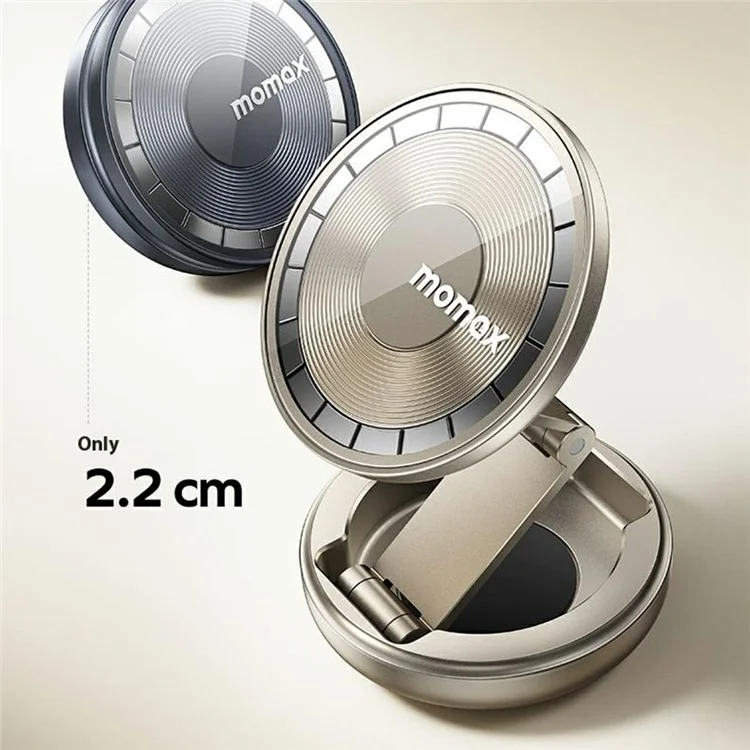 MOMAX Pac Mount Universal Transparent Magnetic Rotating Car Mount Phone Holder Foldable Bracket - Titanium Gold
