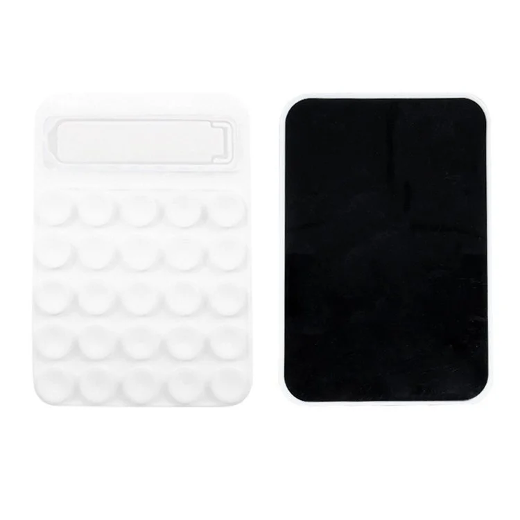 RK-C315 Magnetic Phone Back Stand Silicone Suction Cup Metal Folding Phone Kickstand - White