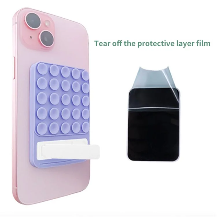 RK-C315 Magnetic Phone Back Stand Silicone Suction Cup Metal Folding Phone Kickstand - White