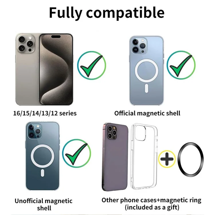 RK-C315 Magnetic Phone Back Stand Silicone Suction Cup Metal Folding Phone Kickstand - White