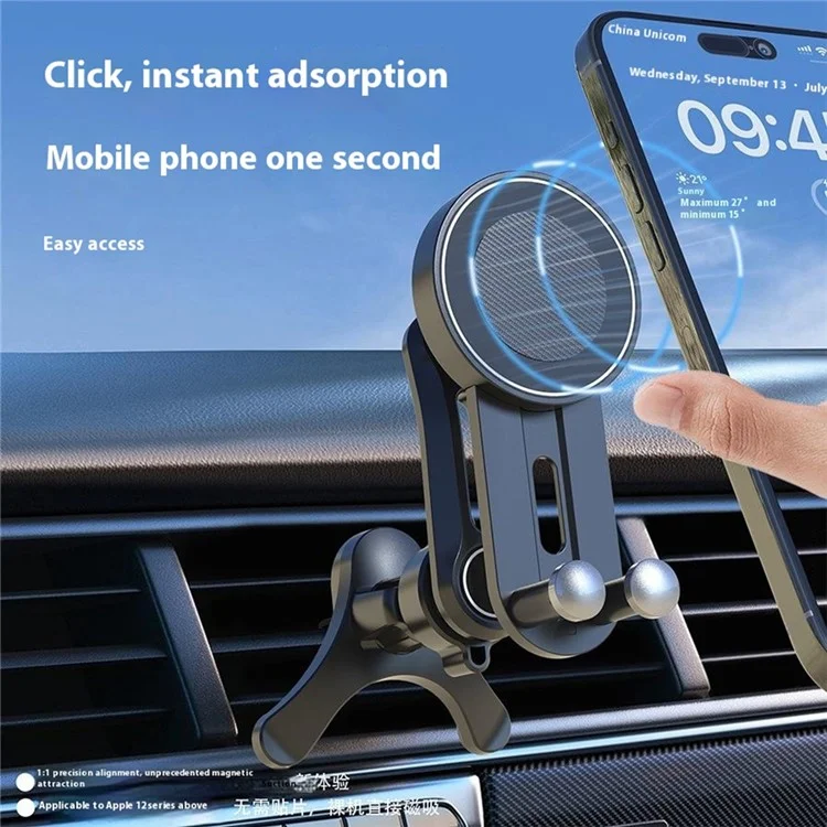 V004 Compatible with MagSafe Car Phone Holder Air Vent Mount Adjustable Angle Cellphone Bracket