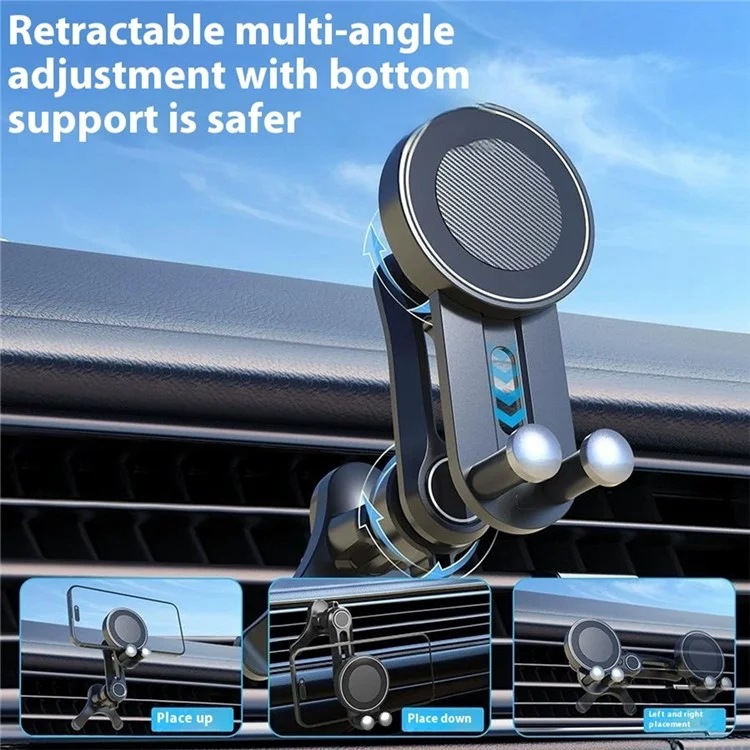 V004 Compatible with MagSafe Car Phone Holder Air Vent Mount Adjustable Angle Cellphone Bracket
