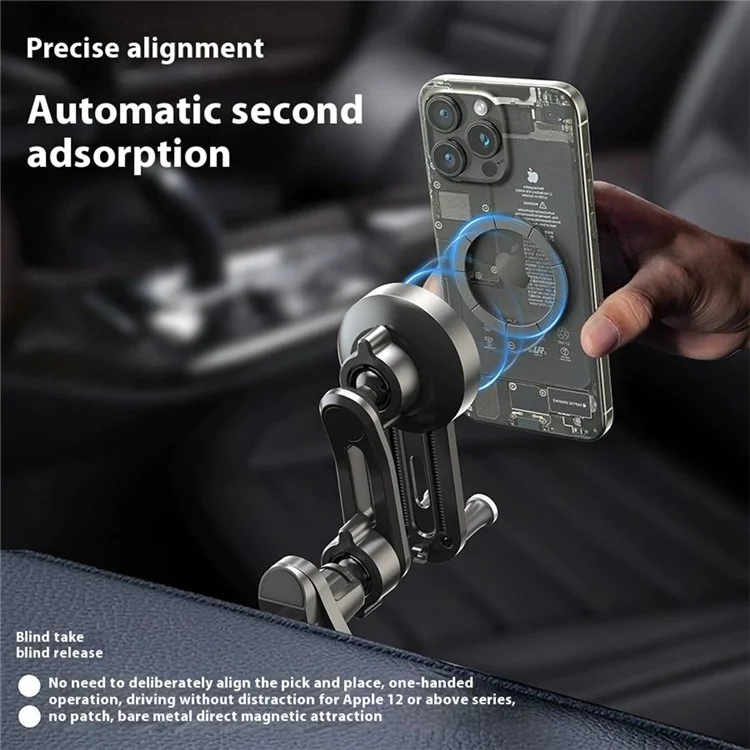V004 Compatible with MagSafe Car Phone Holder Air Vent Mount Adjustable Angle Cellphone Bracket