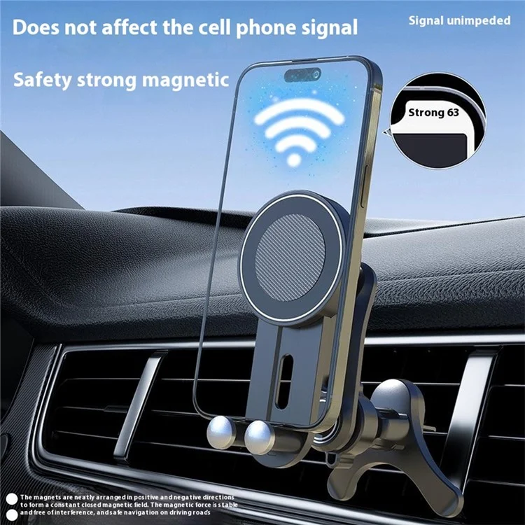 V004 Compatible with MagSafe Car Phone Holder Air Vent Mount Adjustable Angle Cellphone Bracket