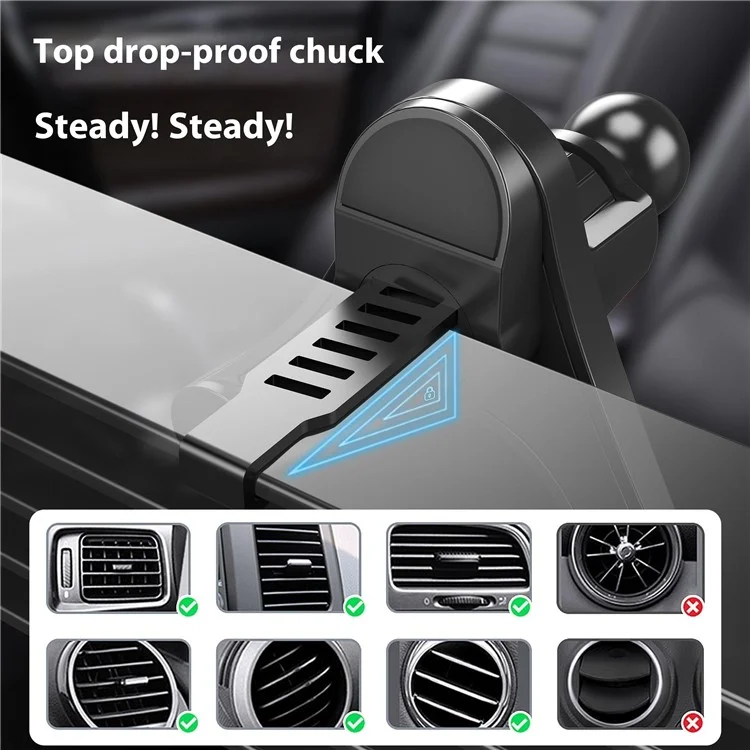 V005 Compatible with MagSafe Car Phone Mount 360 Degree Rotatable Air Vent Holder Bracket - Gear Type