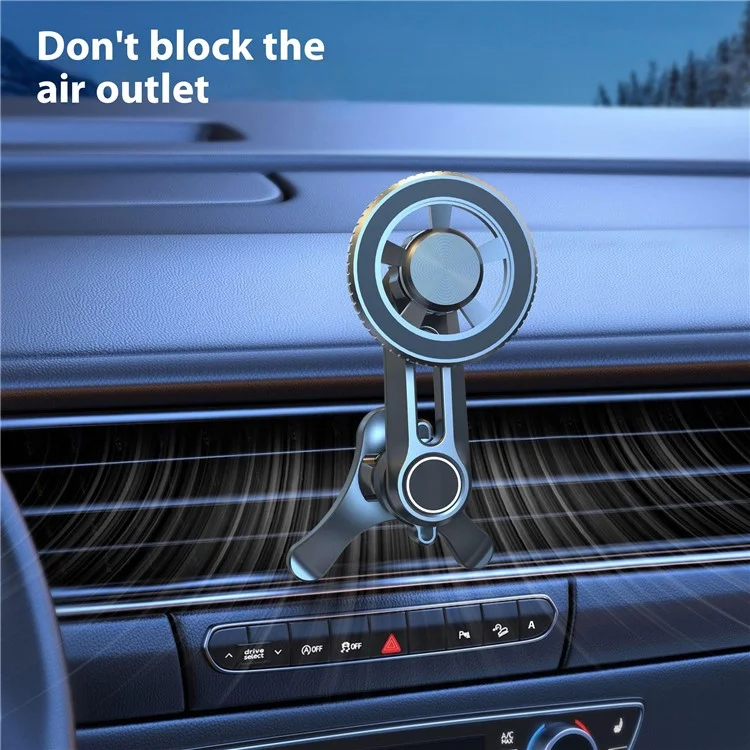V005 Compatible with MagSafe Car Phone Mount 360 Degree Rotatable Air Vent Holder Bracket - Gear Type