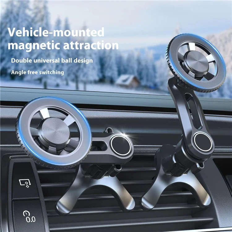 V005 Compatible with MagSafe Car Phone Mount 360 Degree Rotatable Air Vent Holder Bracket - Gear Type