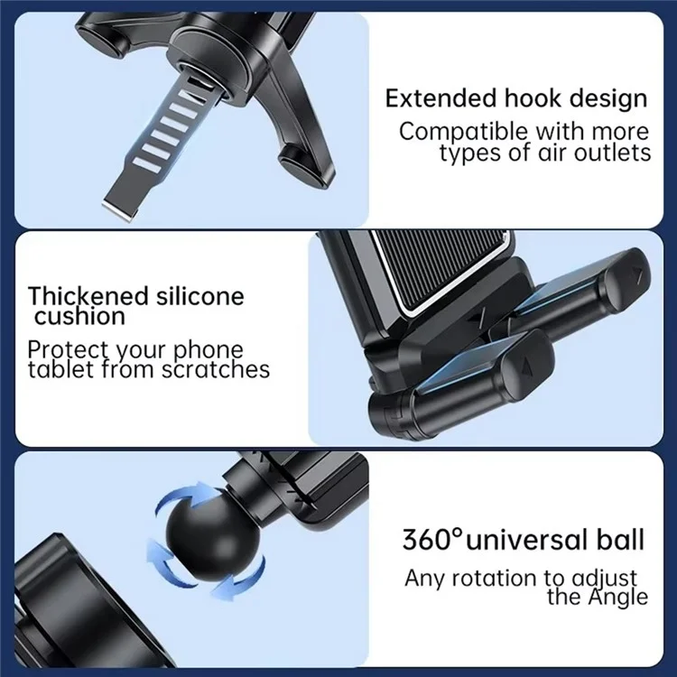 V006 Car Air Vent Mount Universal Tablet Holder 360 Degree Rotatable Phone Bracket