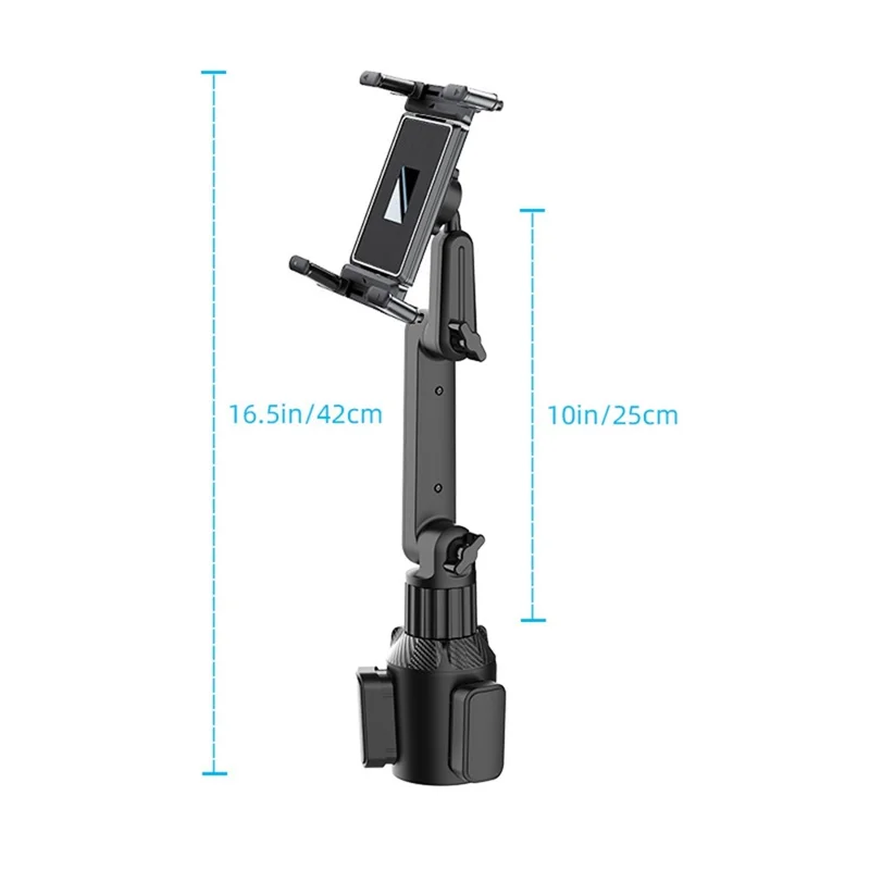 Soporte Universal de Coche para Portavasos CUP-B18 con Brazo Largo para Teléfono y Tablet de 4 - 12,9 Pulgadas