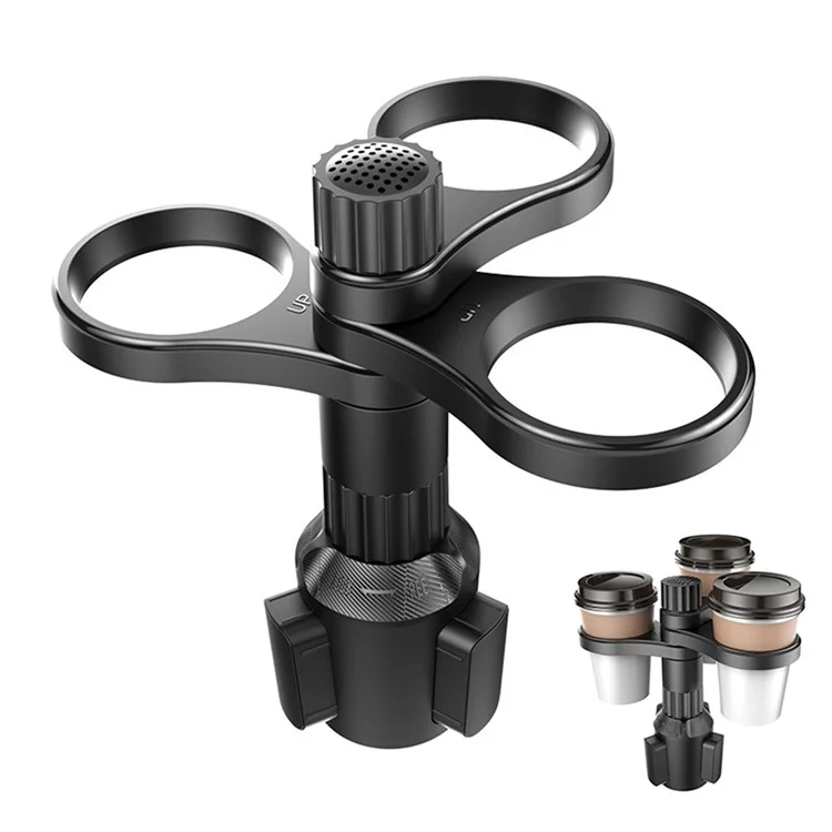 Soporte para Bebidas B15 de Plástico para Coche, Portavasos Giratorio 360 Grados con 3 Anillos