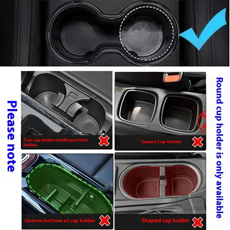 Soporte para Bebidas B15 de Plástico para Coche, Portavasos Giratorio 360 Grados con 3 Anillos