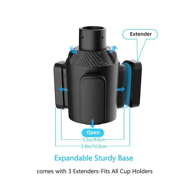 Soporte para Bebidas B15 de Plástico para Coche, Portavasos Giratorio 360 Grados con 3 Anillos